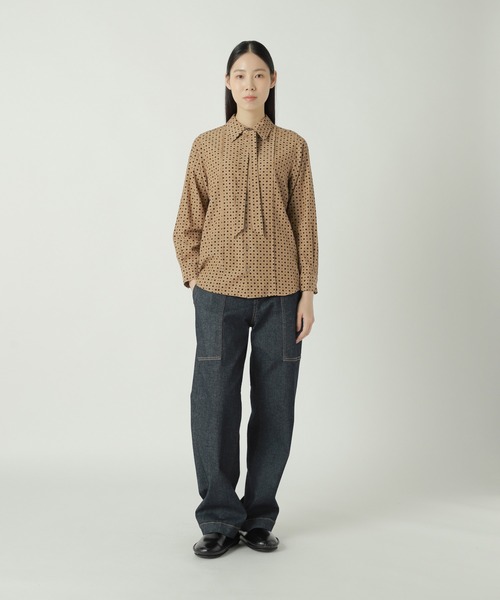 ZUCCa（ズッカ） ブラウス シャツ DOT SQUARE PRINT / S レディース