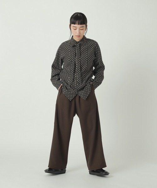 ZUCCa（ズッカ） ブラウス シャツ DOT SQUARE PRINT / S レディース
