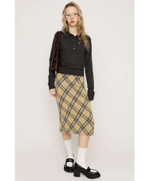SLY（スライ） スカート 「2026SS新作」JQ CHECK KNIT M/SK ジャガード