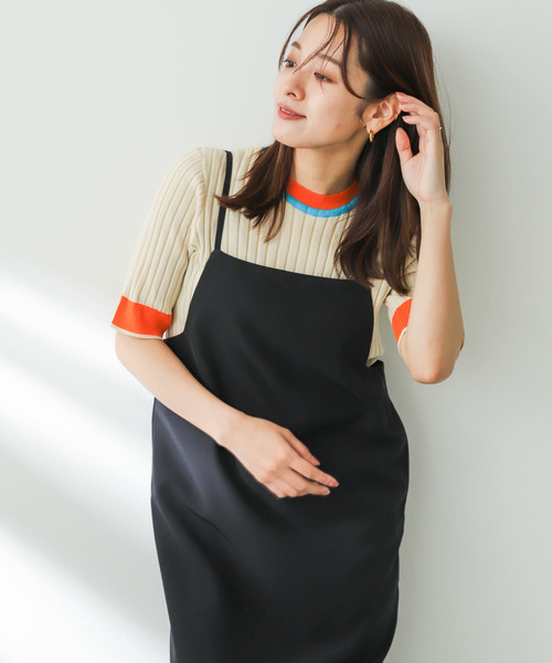 「SENSE OF PLACE by URBAN RESEARCH」 半袖ニット ONE ブラック レディース_画像2