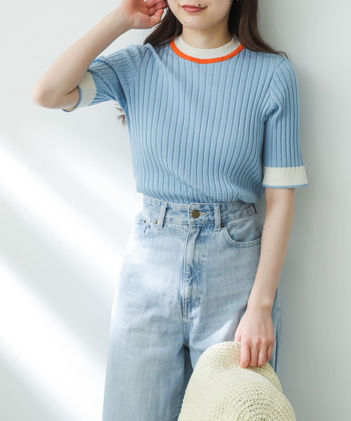 「SENSE OF PLACE by URBAN RESEARCH」 半袖ニット ONE ブラック レディース_画像6