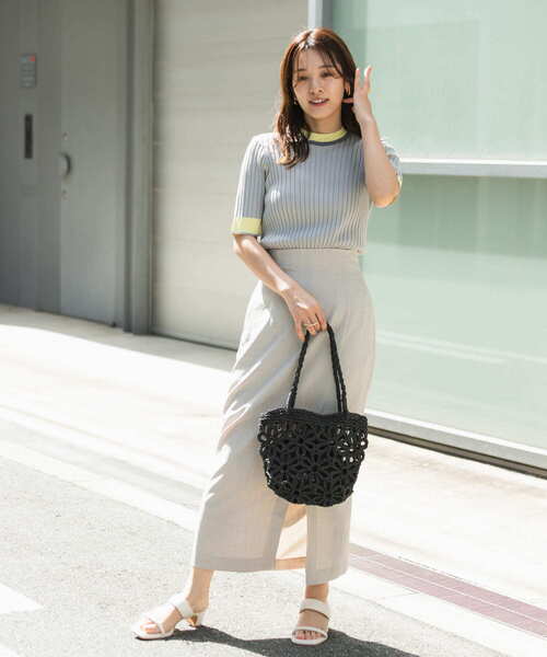 「SENSE OF PLACE by URBAN RESEARCH」 半袖ニット ONE ブラック レディース_画像9