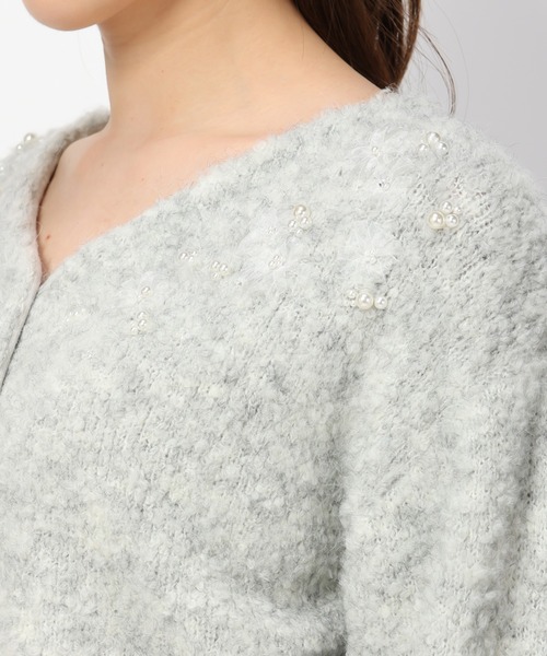 「MISCH MASCH」 カーディガン フリ- ホワイト レディース_画像4