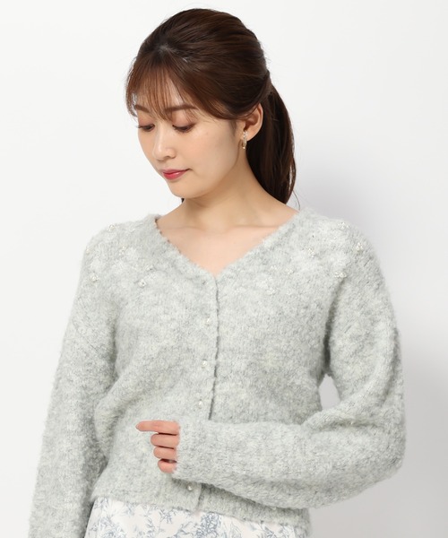 「MISCH MASCH」 カーディガン フリ- ホワイト レディース_画像6