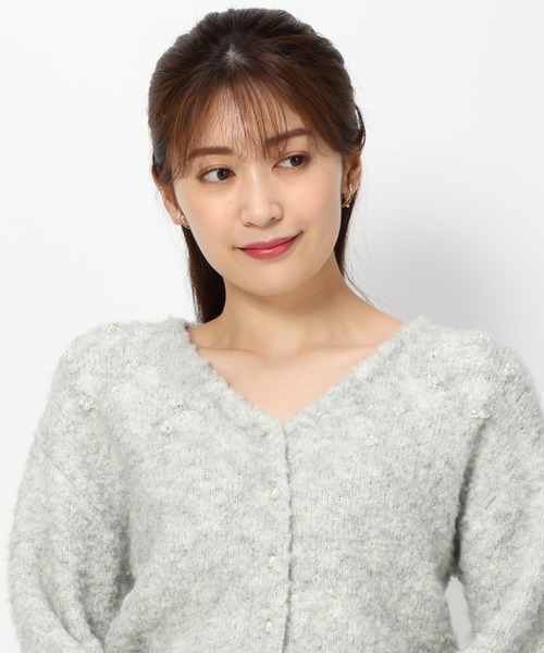 「MISCH MASCH」 カーディガン フリ- ホワイト レディース_画像7