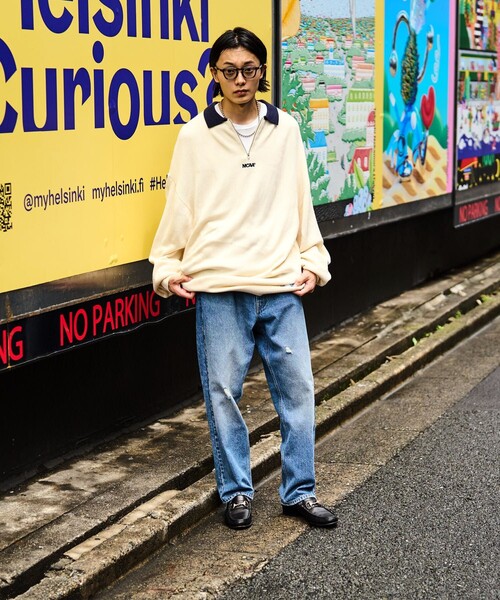 「NCAA」 長袖ニット LARGE グレー メンズ_画像8