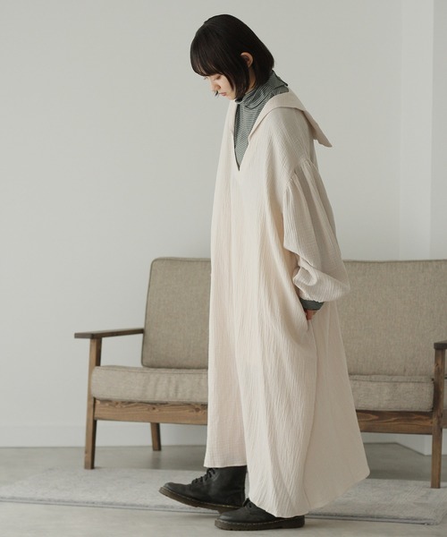 「Crisp」 長袖ワンピース FREE ベージュ レディース_画像2