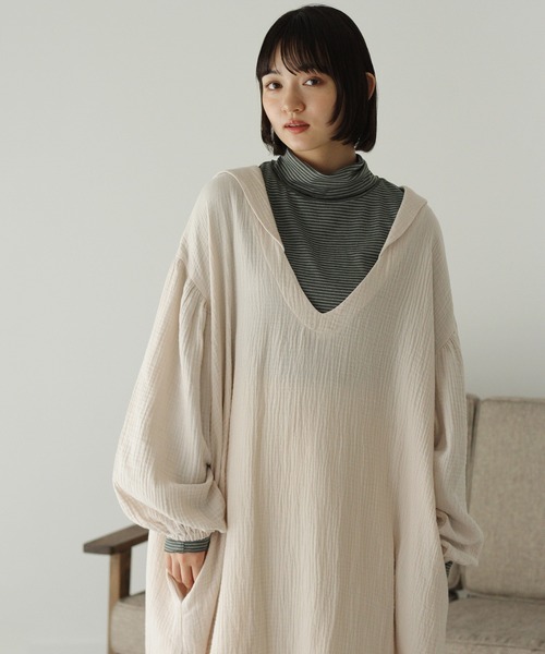 「Crisp」 長袖ワンピース FREE ベージュ レディース_画像5