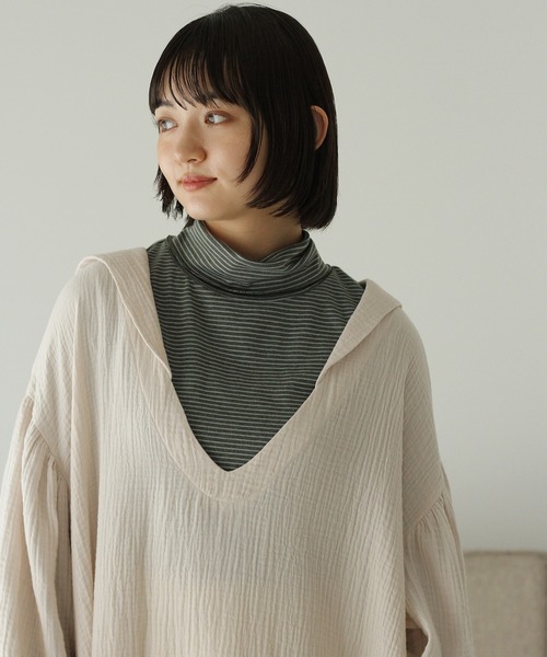 「Crisp」 長袖ワンピース FREE ベージュ レディース_画像8