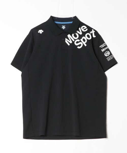 DESCENTE ポロシャツ XO DESCENTE（デサント） 刺繍半袖ポロシャツ XO ブラック メンズ