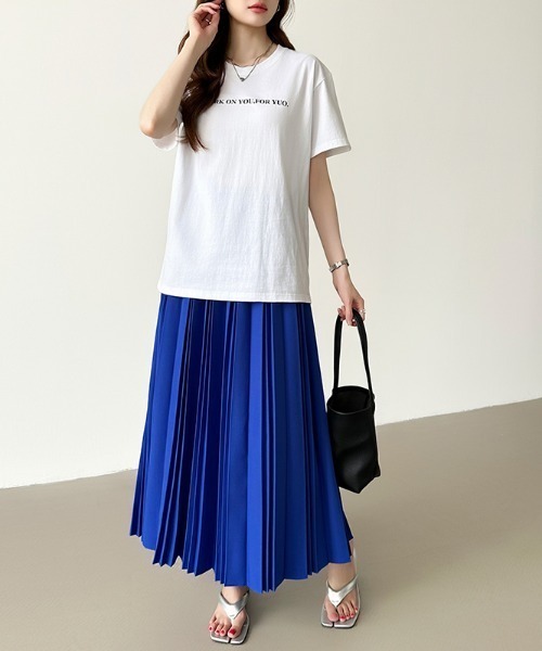 「COCOMOMO」 プリーツスカート L イエロー レディース_画像9