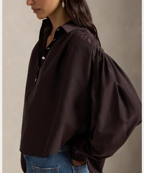 【クリーニング済】Ralph rauren シルクブラウス POLO RALPH LAUREN（ポロ・ラルフローレン） 良品 シルクブラウス S