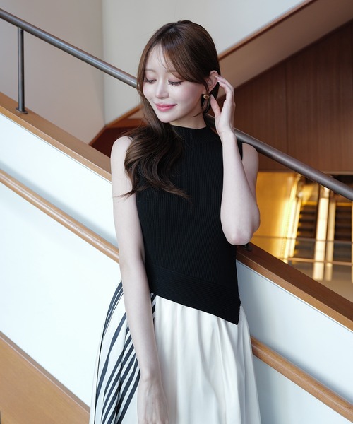 ノースリーブスカーフニット　eimy EIMY ISTOIRE エイミーイストワール eimy istoire EMチェーンスカーフ