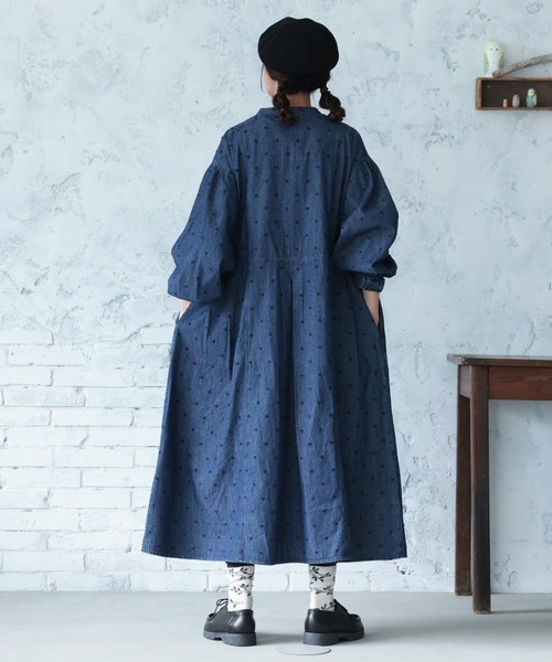 soulberry（ソウルベリー） ワンピース 雨つぶ刺繍のデニムワンピース