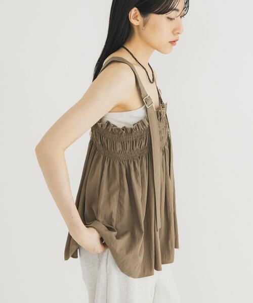 フリルギャザービスチェ レディースの画像