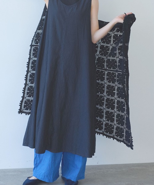 ストール マフラー cotton square lace ショール レディース_2