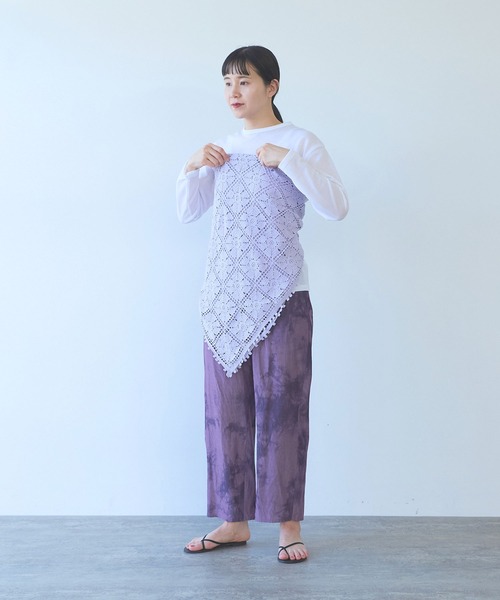 ストール マフラー cotton square lace ショール レディース_11