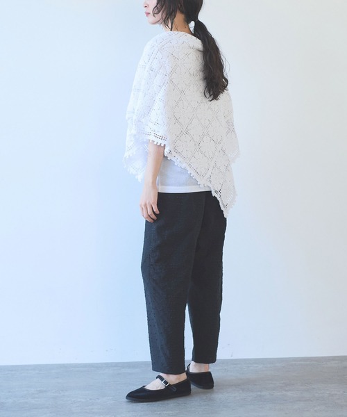 ストール マフラー cotton square lace ショール レディース_12
