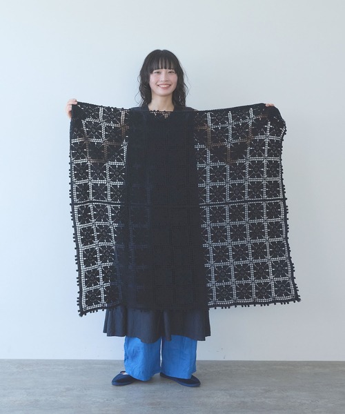 ストール マフラー cotton square lace ショール レディース_16