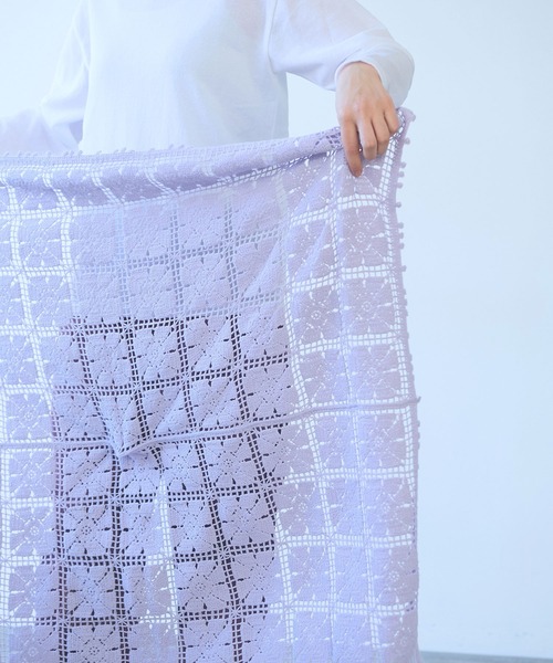 ストール マフラー cotton square lace ショール レディース_6
