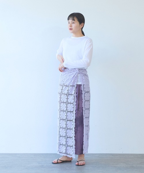 ストール マフラー cotton square lace ショール レディース_7