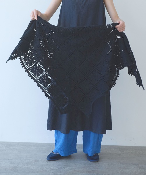 ストール マフラー cotton square lace ショール レディース_17