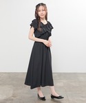 ワンピース 夏 半袖 クロスフリルワンピースの詳細画像1