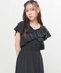 ワンピース 夏 半袖 クロスフリルワンピースの詳細画像3