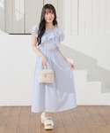 ワンピース 夏 半袖 クロスフリルワンピースの詳細画像5