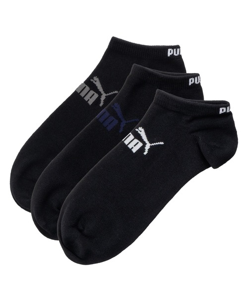 PUMA ブラック グリーン ソックス PUMA（プーマ） 靴下 スニーカーソックス 3足組 靴下 メンズ 24~28cm