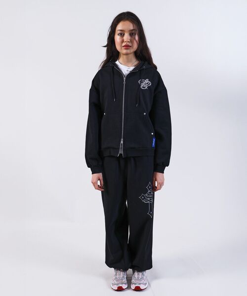 「SEQUENZ」 ジップアップパーカー SMALL ダークネイビー メンズ_画像5