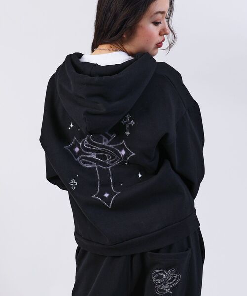 「SEQUENZ」 ジップアップパーカー SMALL ダークネイビー メンズ_画像9