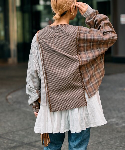 「etsinta」 長袖ブラウス ONE SIZE ピンク レディース_画像7