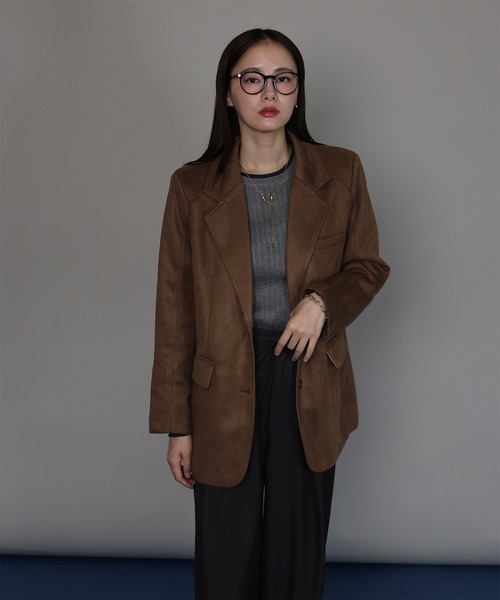 「J by blue」 テーラードジャケット MEDIUM キャメル レディース_画像3