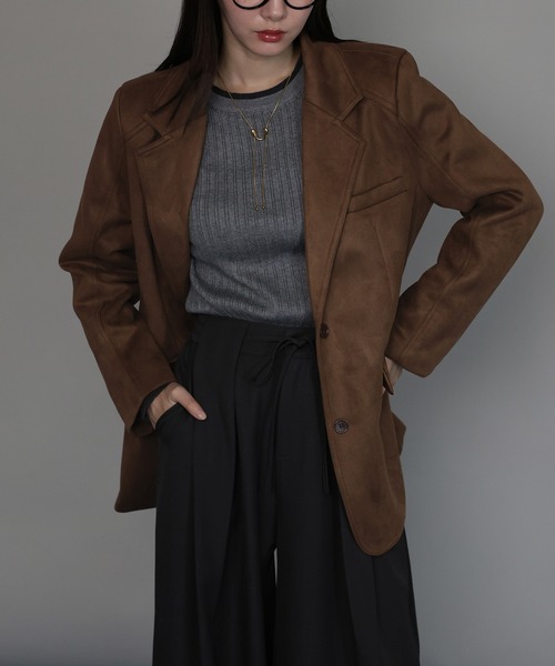 「J by blue」 テーラードジャケット MEDIUM キャメル レディース_画像4