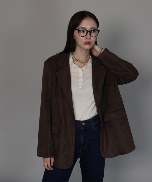 「J by blue」 テーラードジャケット MEDIUM キャメル レディース_画像8