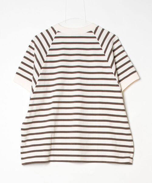 「Ordinary fits」 ボーダー柄半袖Tシャツ 1 ホワイト レディース_画像2