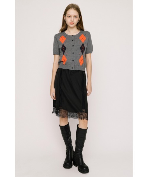 SLY（スライ） ニット セーター ARGYLE FRONT BUTTON KNIT TOPS