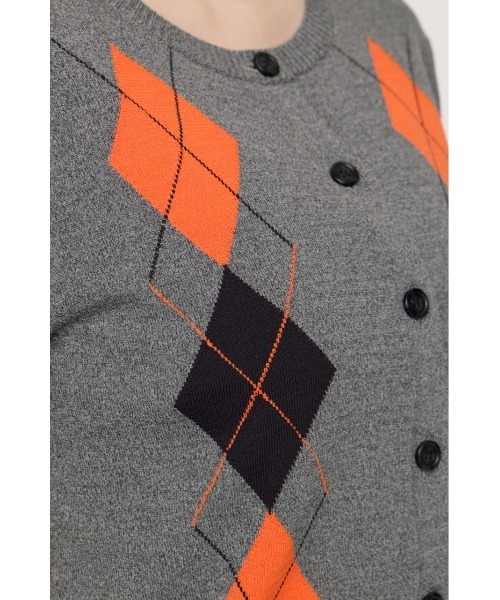 SLY（スライ） ニット セーター ARGYLE FRONT BUTTON KNIT TOPS