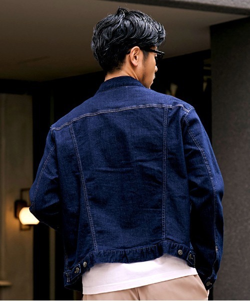 「HANES」 デニムジャケット L ブルー メンズ_画像4