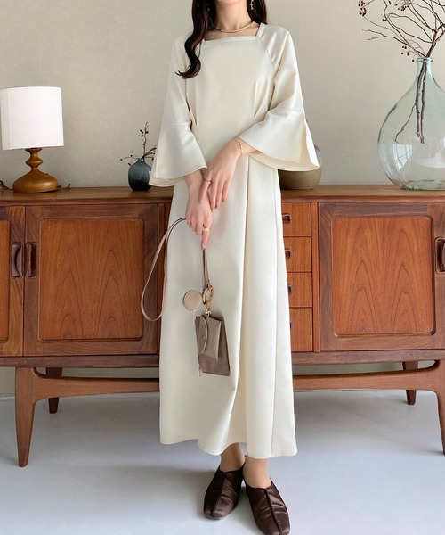 「callautia」 半袖ワンピース MEDIUM アイボリー レディース_画像2