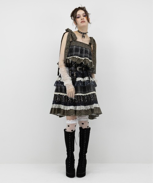 スカート rurumu:/ルルムウ/collage 2way tired skirtの画像