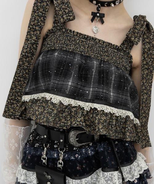 スカート rurumu:/ルルムウ/collage 2way tired skirtの画像