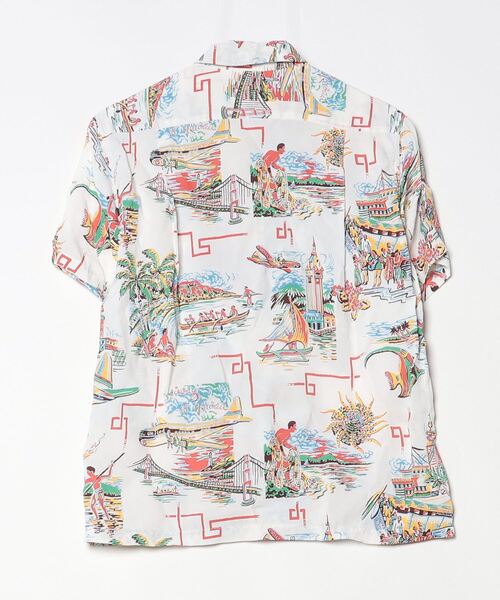 「BEAMS BOY」 半袖シャツ「SUN SURFコラボ」 M オフホワイト レディース_画像2