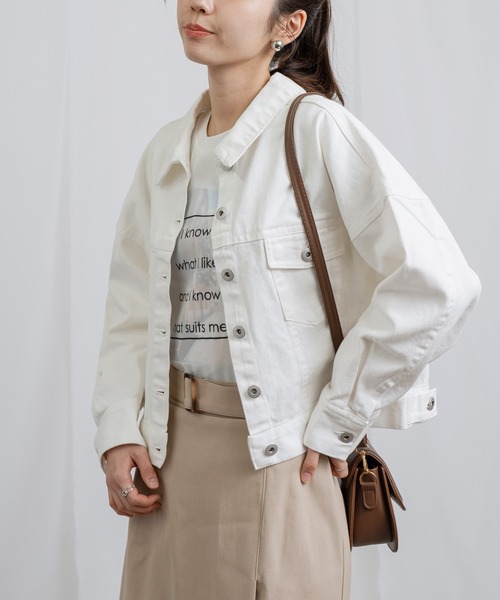 「ANNA LUNA」 デニムジャケット MEDIUM オフホワイト レディース_画像2