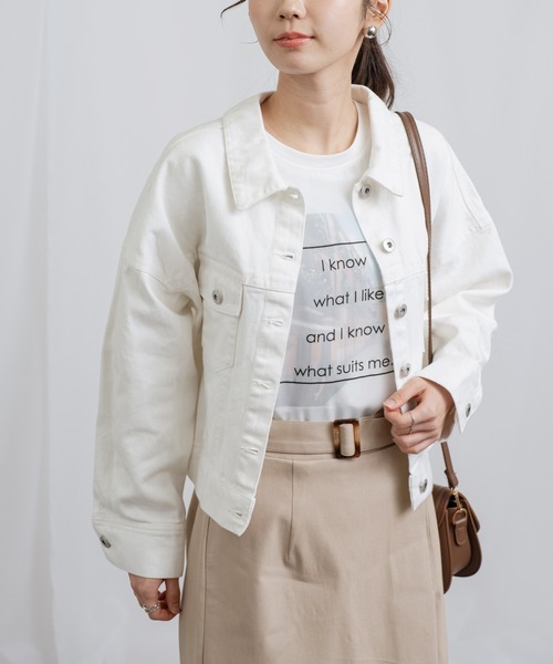 「ANNA LUNA」 デニムジャケット MEDIUM オフホワイト レディース_画像5