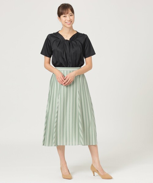 「TRANS WORK」 ロングスカート 40 ネイビー レディース_画像4