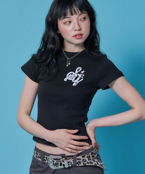 「SEQUENZ」 半袖Tシャツ LARGE ブラック レディース_画像4