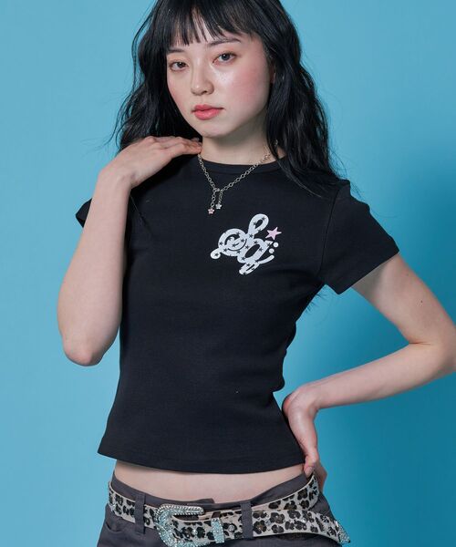 「SEQUENZ」 半袖Tシャツ LARGE ブラック レディース_画像5
