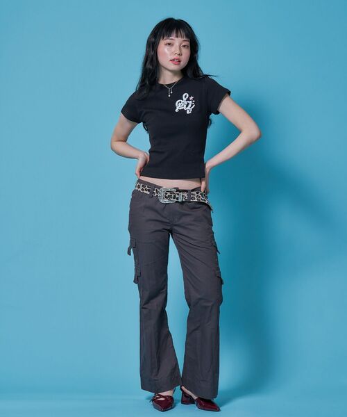 「SEQUENZ」 半袖Tシャツ LARGE ブラック レディース_画像6